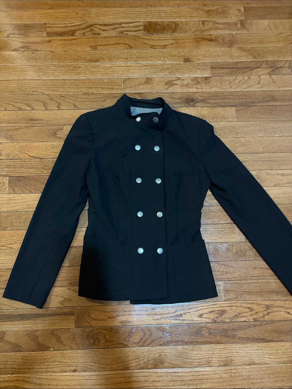 bebe Black Double-Breasted Military-Style Blazer